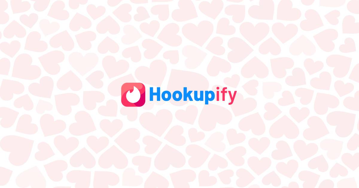 Hookupify banner with hearts and logo